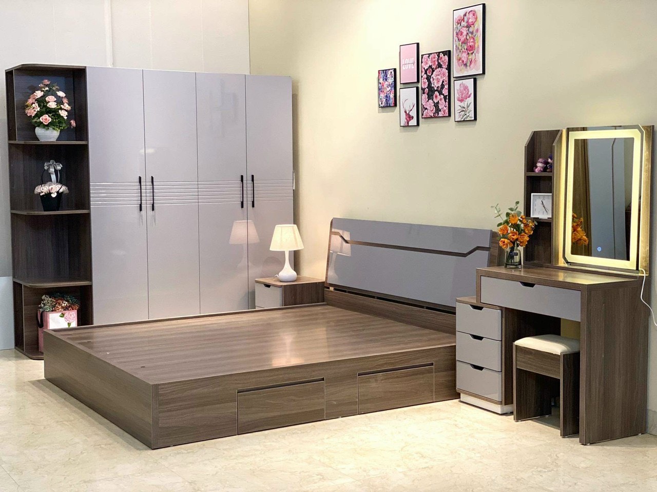 Combo full phòng ngủ giường tủ táp bàn phấn VH02 2025