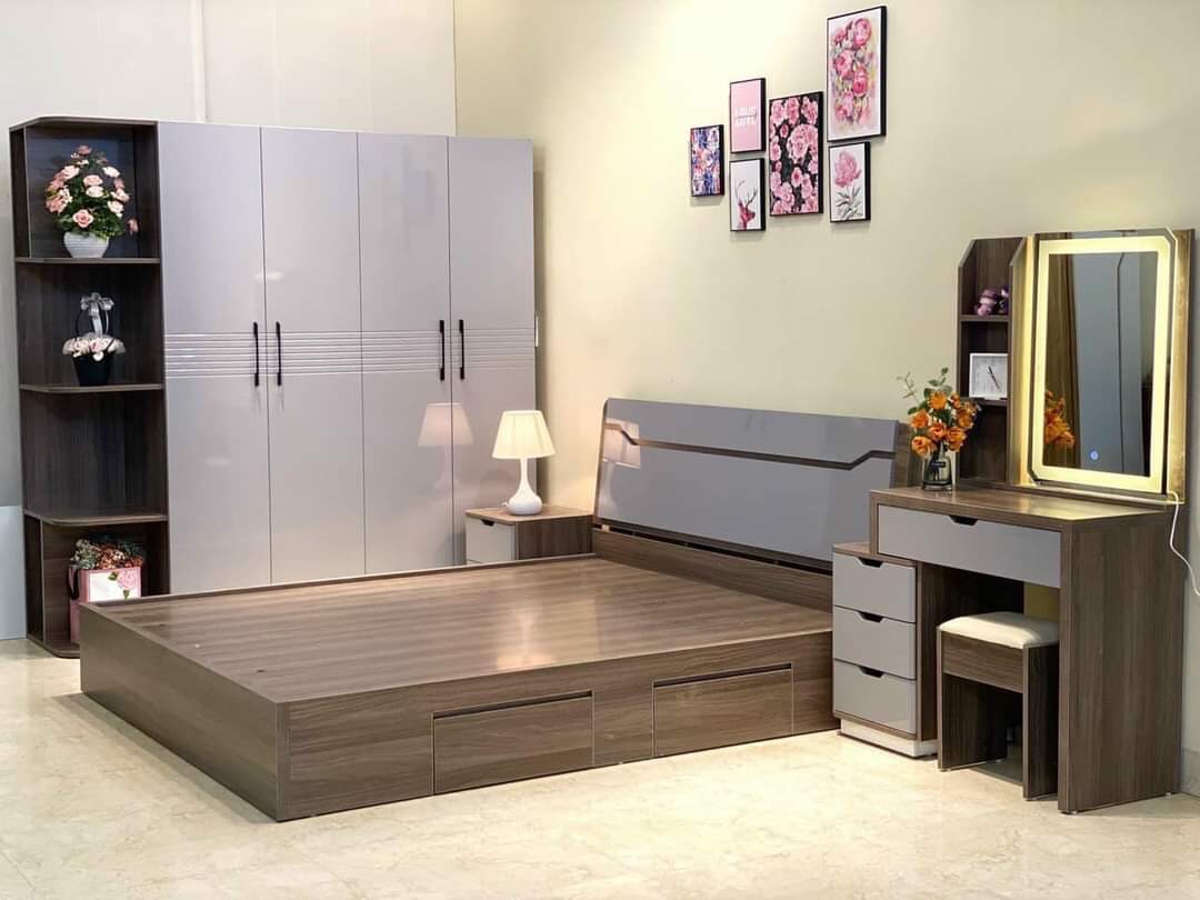 Bộ Giường Ngủ Tủ Quần Áo Hiện Đại Cho Phòng Ngủ 2025
